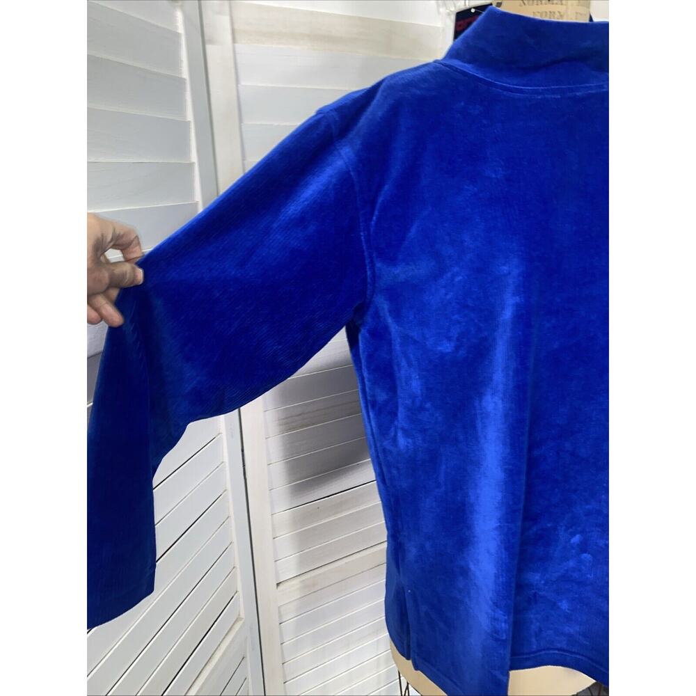 New W/ Tags Bold Spirit Women’s Velour Ribbed Blue Tunic Top Shirt Sz Medium - Picture 2 of 7
